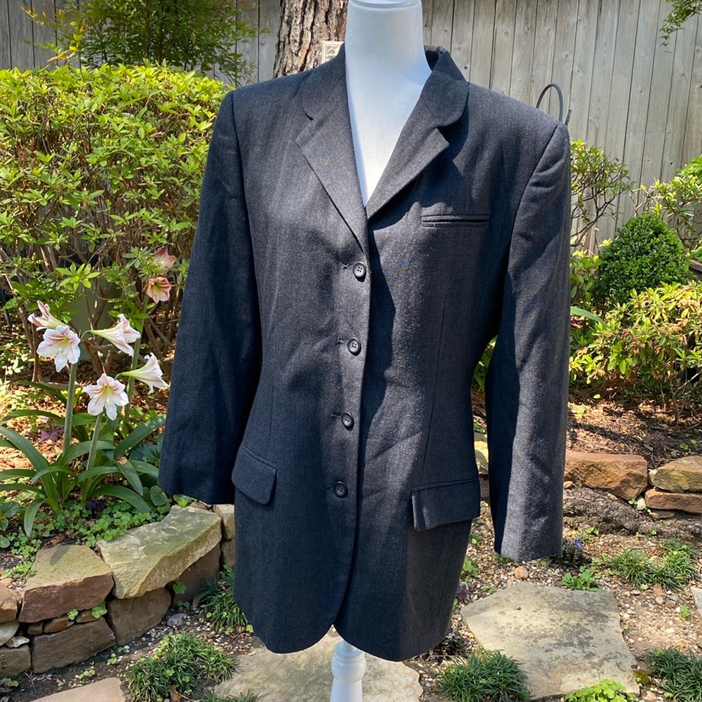 AKA EDDIE BAUER  Vintage Charcoal Grey Women’s Wool Blazer Jacket